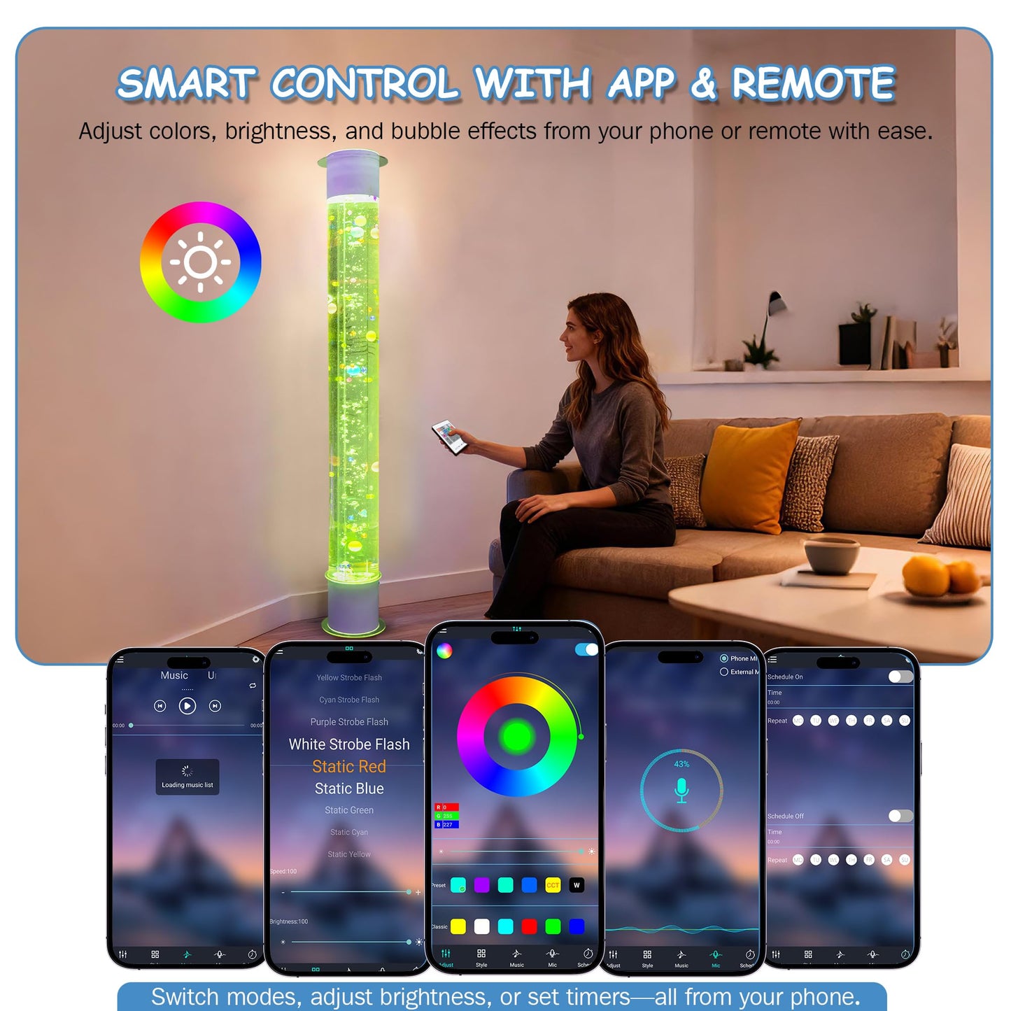 Sensory Bubble Tube Lamp for Autism & Calming Focus