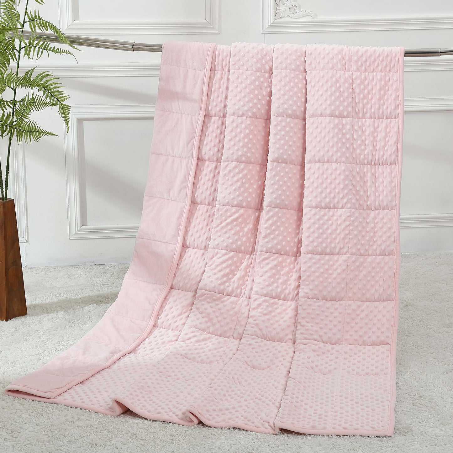 Alomidds Weighted Blanket, Luxury Velvet Weighted Blankets for Kids,Warm and Breathable Soft and Comfort Minky, Cute Heavy Blanket with Premium Glass Beads (41"x60" 7LBS, Purple)
