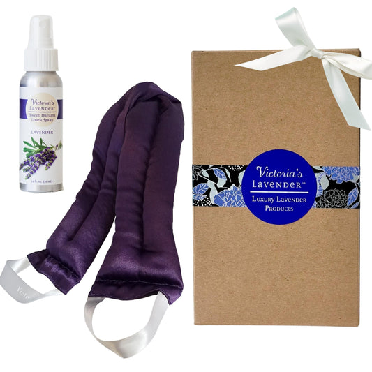 Victoria's Lavender Luxury Lavender Neck Wrap, Microwavable Neck Heating Pad, Aromatherapy Wrap for Men & Women, Filled with Lavender Buds & Flax Seed, Relaxing Spa Gift