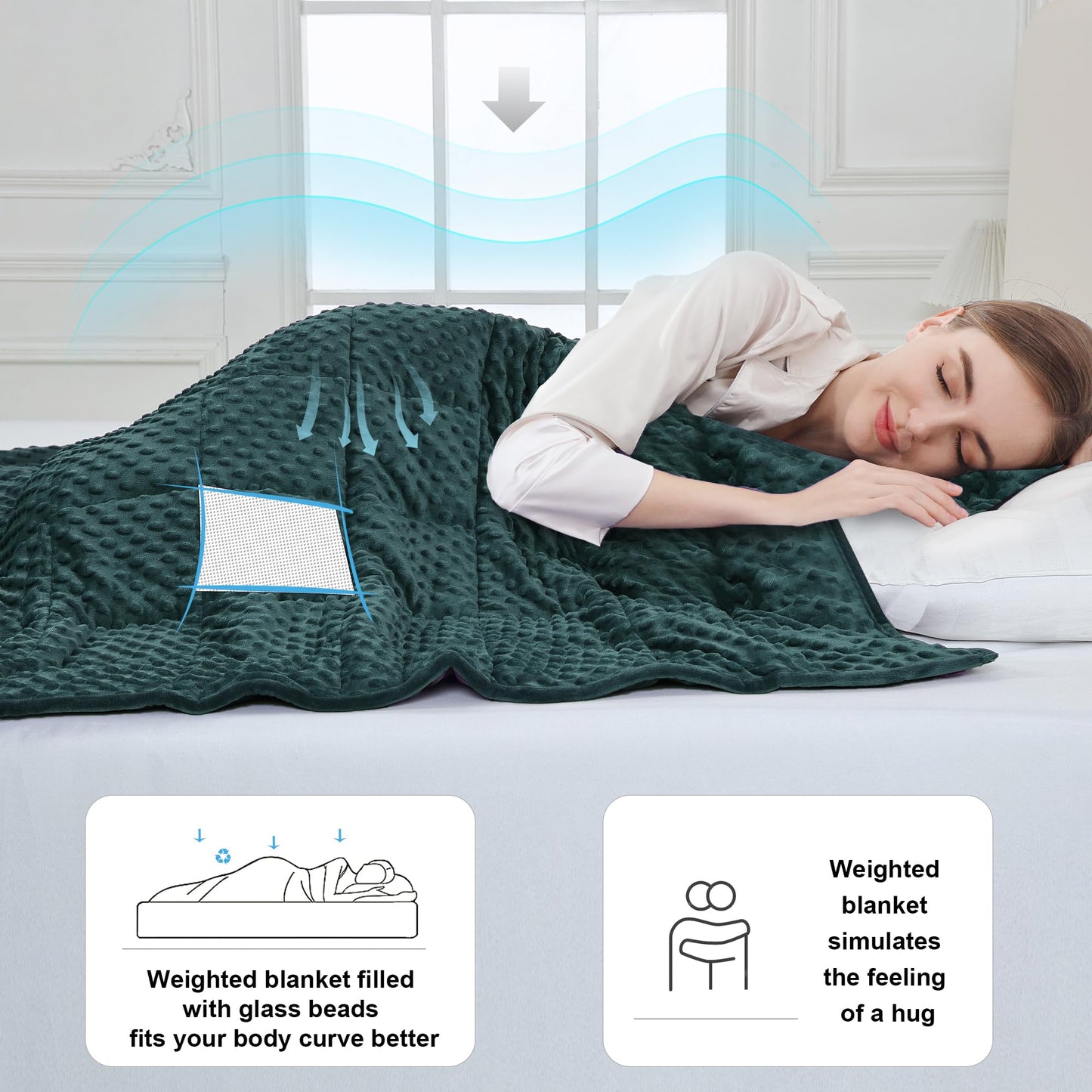 Alomidds Weighted Blanket, Luxury Velvet Weighted Blankets for Kids,Warm and Breathable Soft and Comfort Minky, Cute Heavy Blanket with Premium Glass Beads (41"x60" 7LBS, Purple)