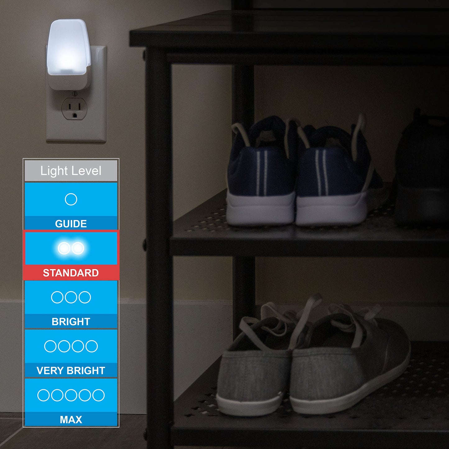 GE Sleeplite Night Lights Plug Into Wall, Dusk to Dawn Sensor, Ambient Lighting, Sleep Aid, Bathroom Décor, LED Lights for Bedroom, Apartment Essentials, Smart Home,76135, Amber, 2 Pack