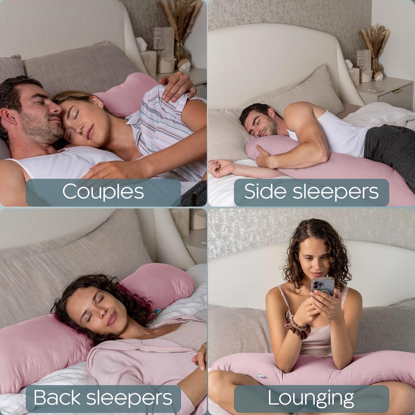 SleepCloud Weighted Body Pillow 6.5lbs - Weighted Pillow for Deeper Sleep (41" x 10") - Cooling Body Pillows for Adults, Full Body Pillow for Sleeping, Side Sleeper Body Pillow with Cover