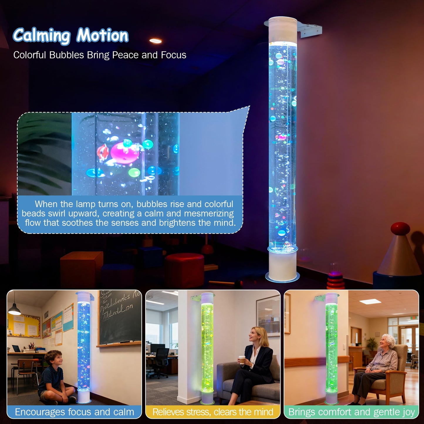 Sensory Bubble Tube Lamp for Autism & Calming Focus