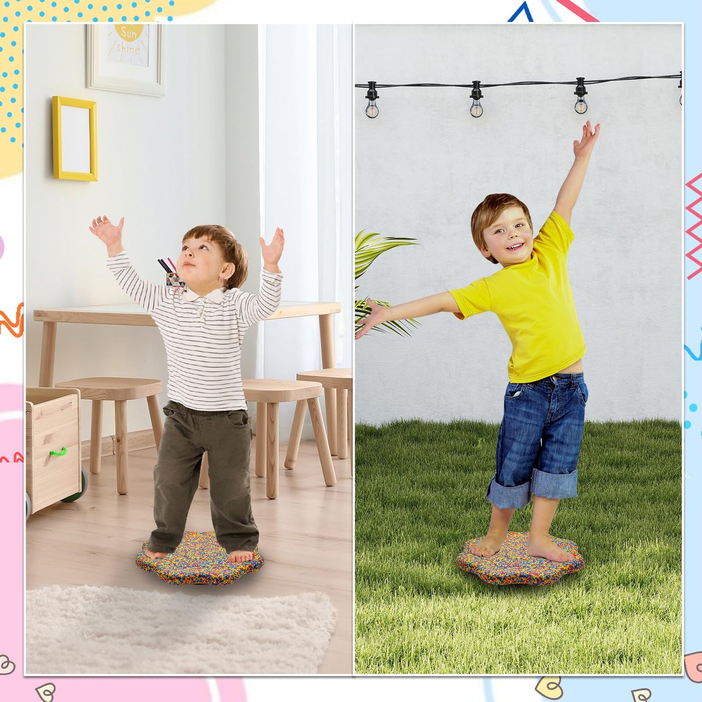 EPP Balance Board Kids for Stepping Stones for Kids - Foam Toddler Balance Board for Sensory Training Indoor Outdoor for Boys Girls