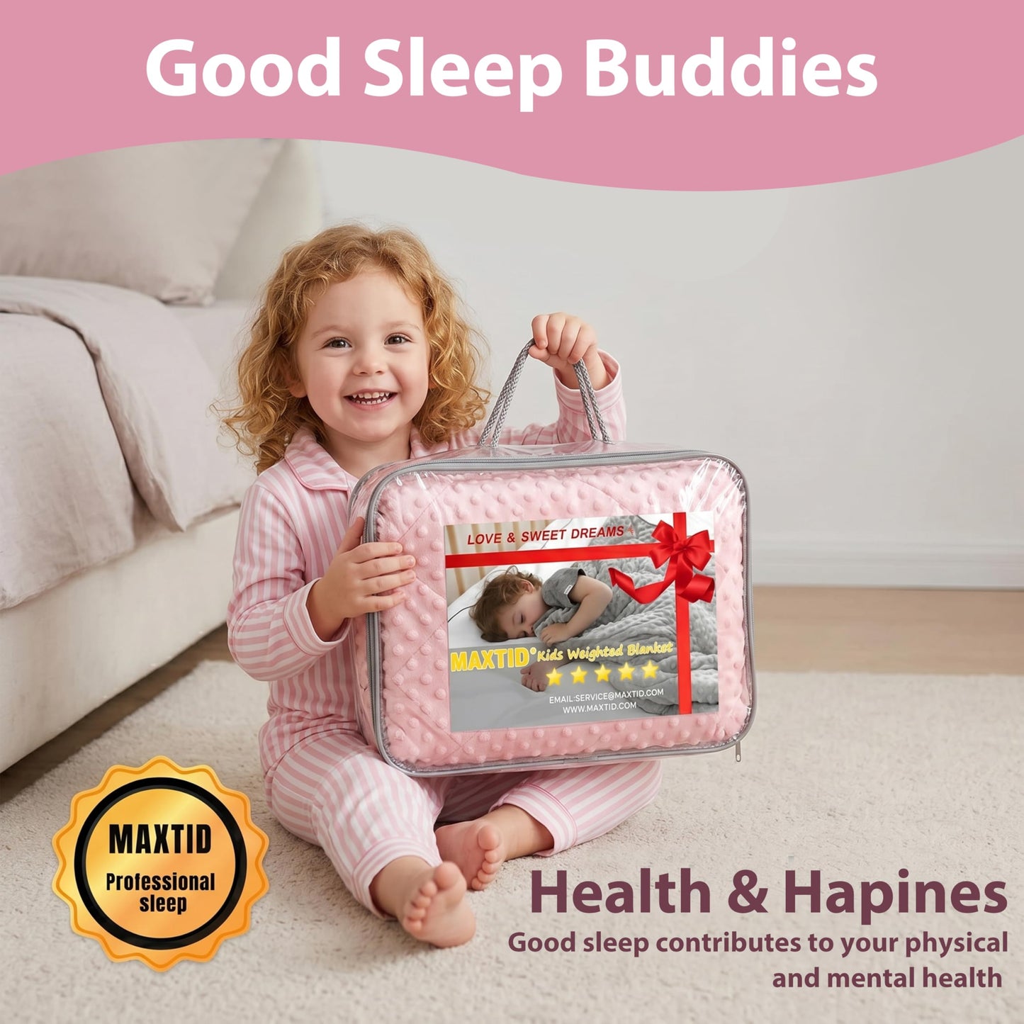 MAXTID Weighted Blanket for Kids 5lbs 36"x48" Cotton Blanket for Boys & Girls Weighted Throw Blanket Children Bedding Gifts for 3 4 5 6 7 8+ Year Old Kids Small Weighted Comfort Blanket