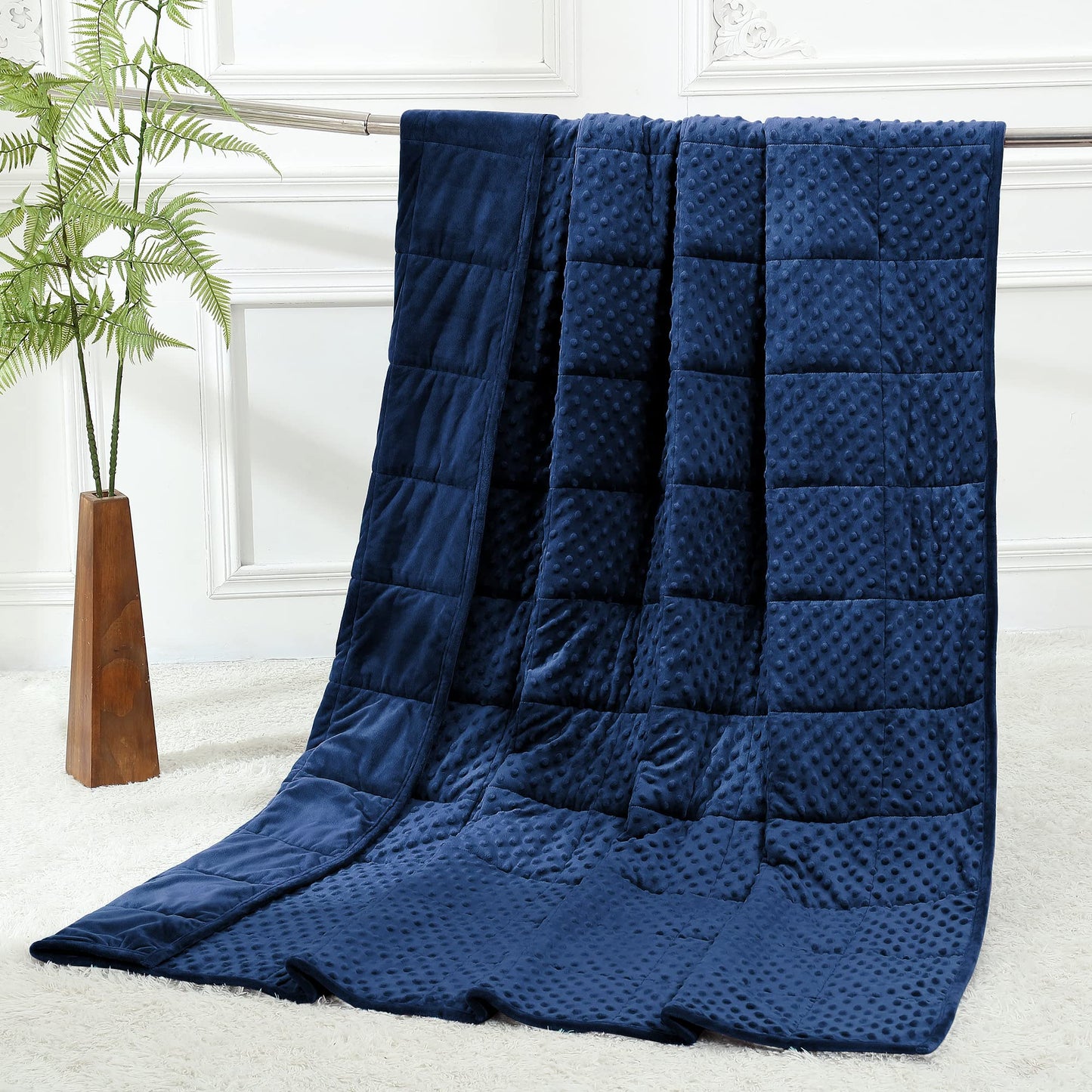 Alomidds Weighted Blanket, Luxury Velvet Weighted Blankets for Kids,Warm and Breathable Soft and Comfort Minky, Cute Heavy Blanket with Premium Glass Beads (41"x60" 7LBS, Purple)