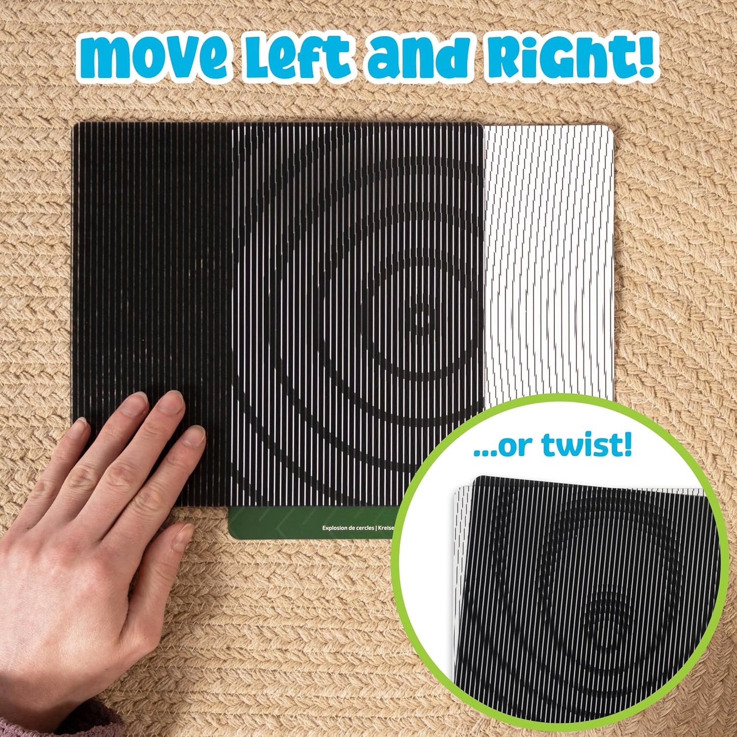 Mindful Motions Sensory Cards, Discover, 12 Dynamic Patterns and 2 Sliders | Screen-Free Visual Sensory Toys