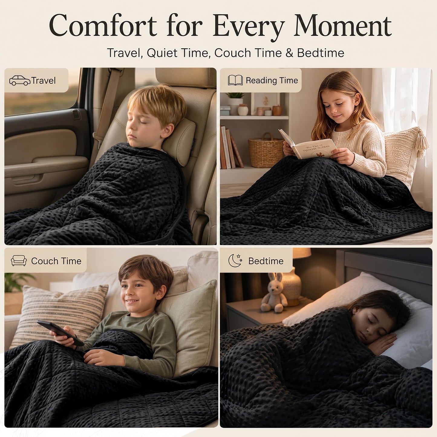 MAXTID Weighted Blanket for Kids 5lbs 36"x48" Cotton Blanket for Boys & Girls Weighted Throw Blanket Children Bedding Gifts for 3 4 5 6 7 8+ Year Old Kids Small Weighted Comfort Blanket