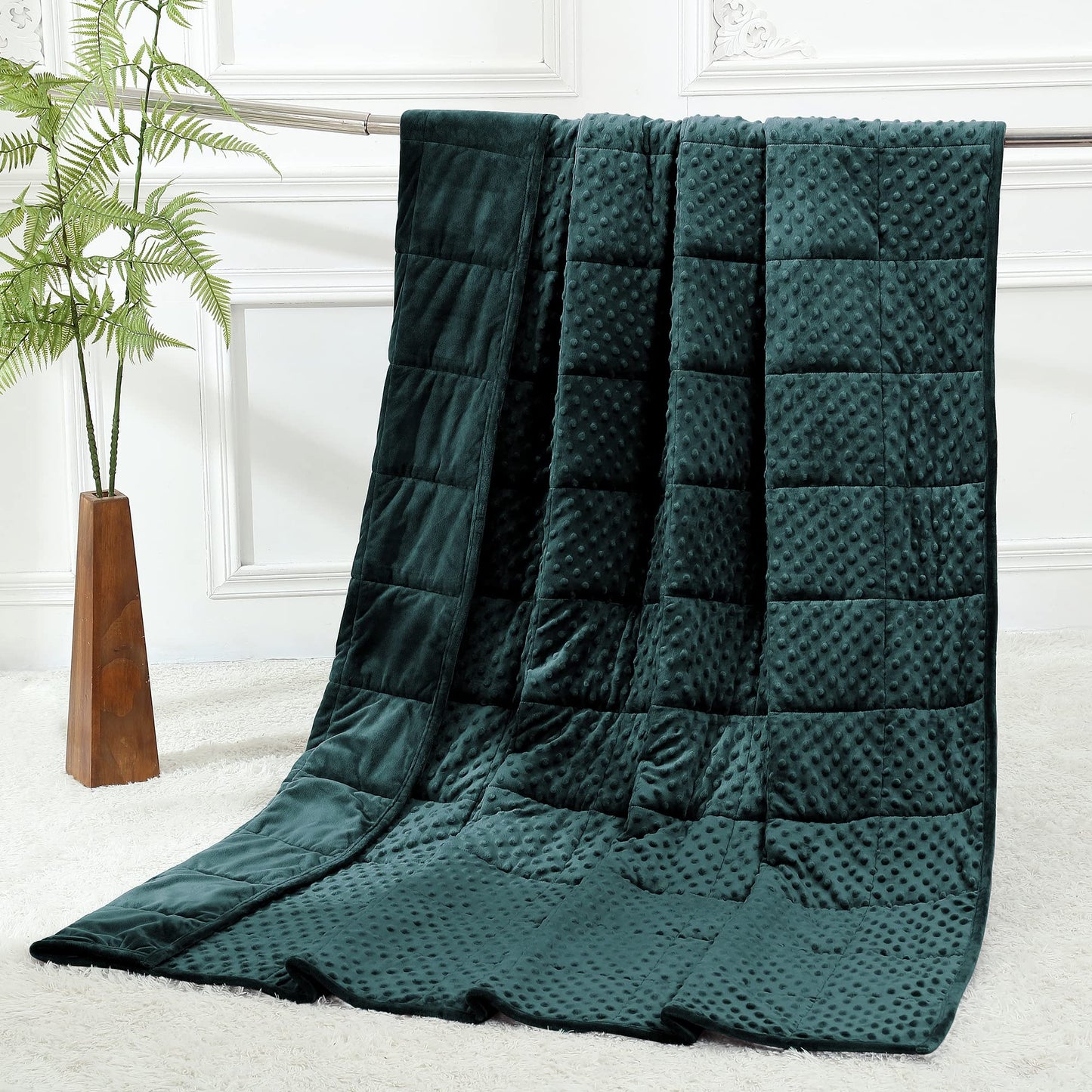 Alomidds Weighted Blanket, Luxury Velvet Weighted Blankets for Kids,Warm and Breathable Soft and Comfort Minky, Cute Heavy Blanket with Premium Glass Beads (41"x60" 7LBS, Purple)