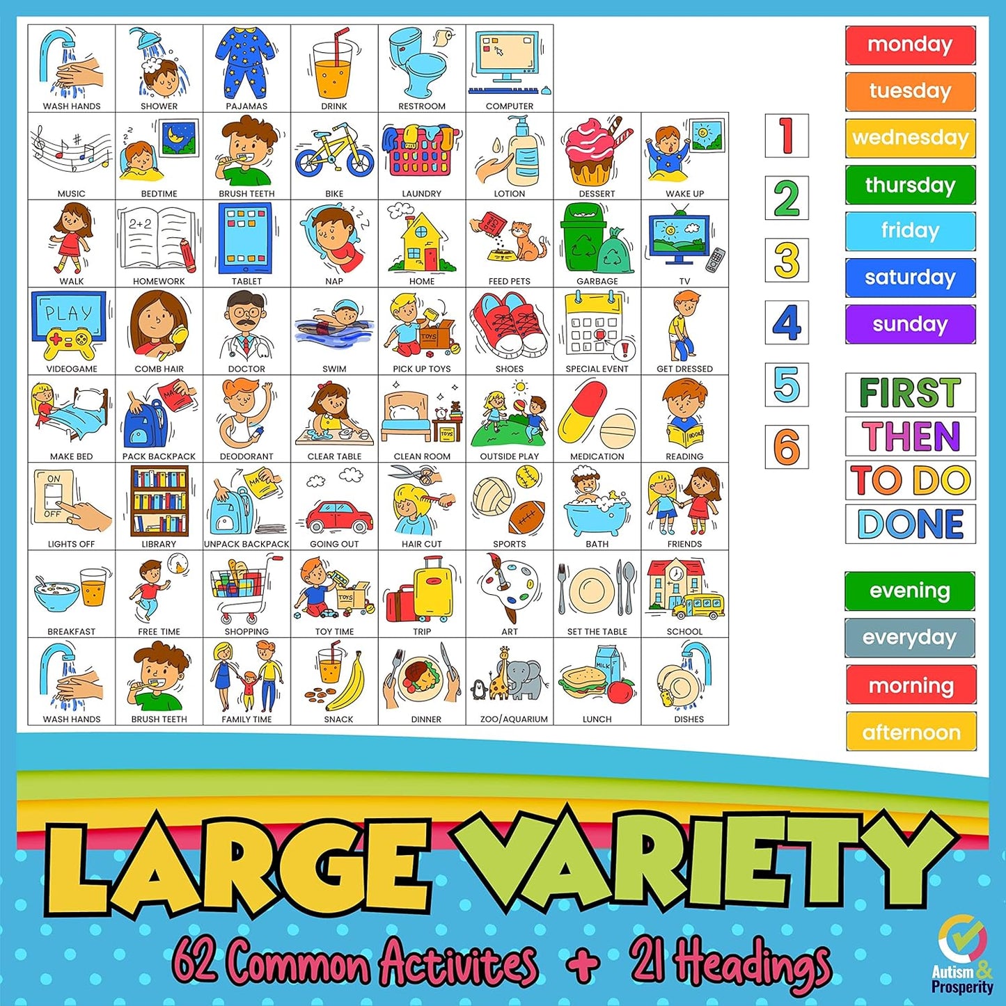 Autism & Prosperity Time Schedule Tasks - Autism Learning Materials, Special Education Autism Sensory Products, Sensory Toys for Kids with Autism, Visual Schedule for Kids with Autism Age 3 4 5 7 8 12