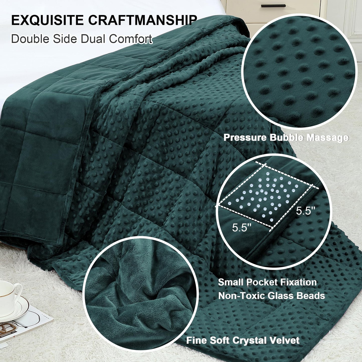 Alomidds Weighted Blanket, Luxury Velvet Weighted Blankets for Kids,Warm and Breathable Soft and Comfort Minky, Cute Heavy Blanket with Premium Glass Beads (41"x60" 7LBS, Purple)