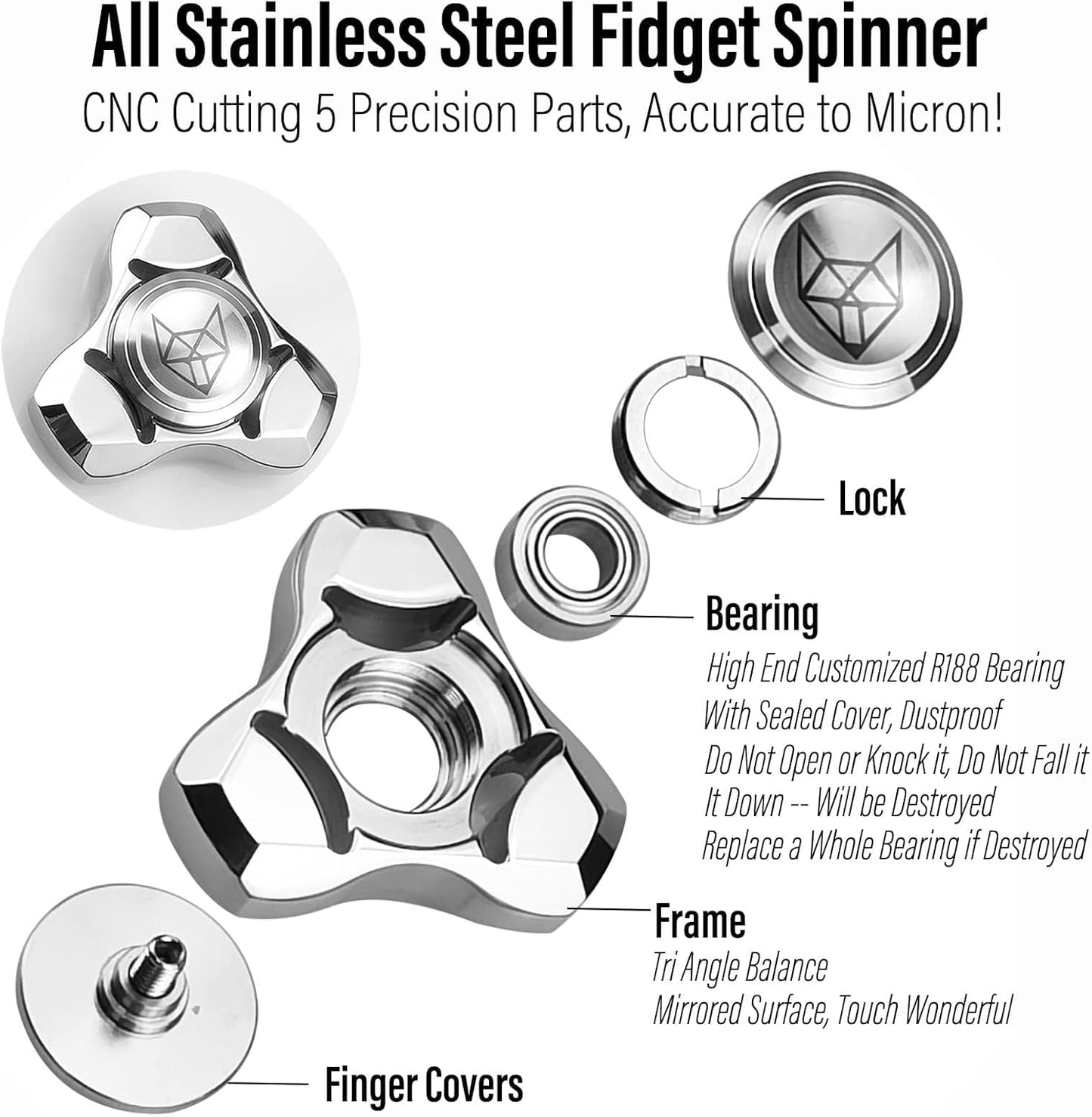 Silent Fidget for Calm & Focus - Fidget Spinner (quiet)